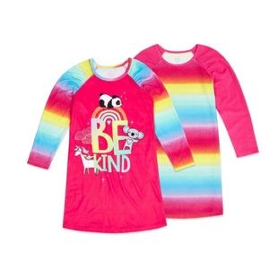 NWT Girls Super Soft Fleece Long Sleeve Nightgown, 2-Pack